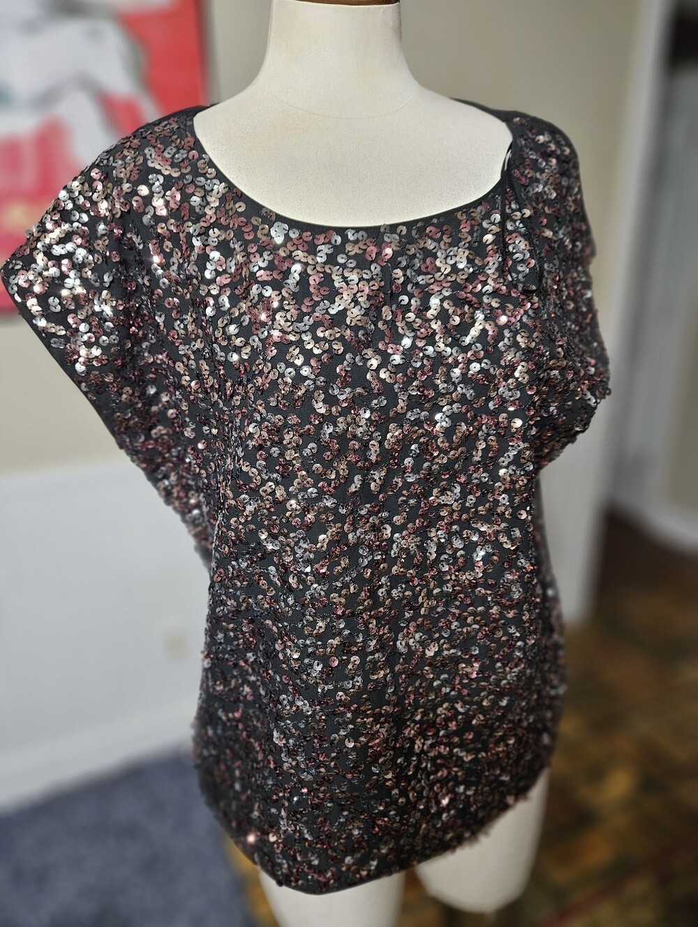 Vince Camuto Sequin Top Medium - Picture 2 of 4